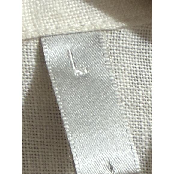 Kleen Women's Beige L Brown Trim Heavy Linen Tunic Top Lagenlook EUC - Picture 8 of 9